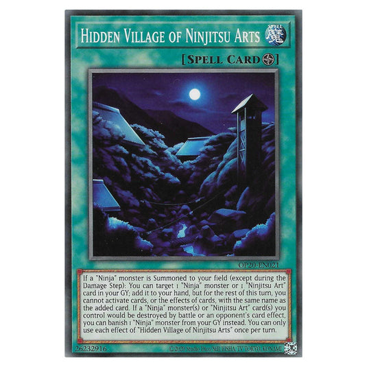 Hidden Village of Ninjitsu Arts OP20-EN021 card from the Yu-Gi-Oh! set OTS Tournament Pack 20