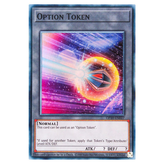 Yu-Gi-Oh! - OTS Tournament Pack 20 - Option Token (Super Rare) OP20-EN027 Yu-Gi-Oh! - OTS Tournament Pack 20 - Option Token (Super Rare) OP20-EN027