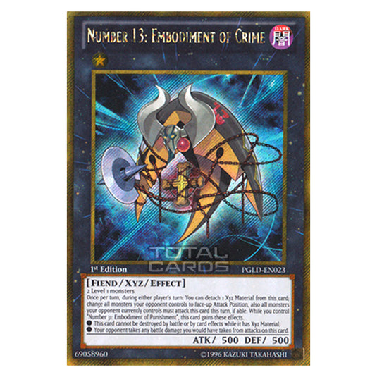 Yu-Gi-Oh! - Premium Gold - Number 13: Embodiment of Crime (Gold Secret Rare) PGLD-EN023