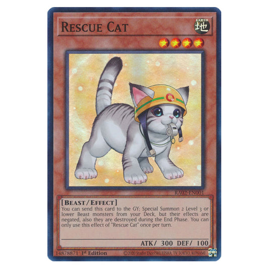 Rescue Cat (Alternate Art) RA02-EN001a card from the Yu-Gi-Oh! set 25th Anniversary Rarity Collection II