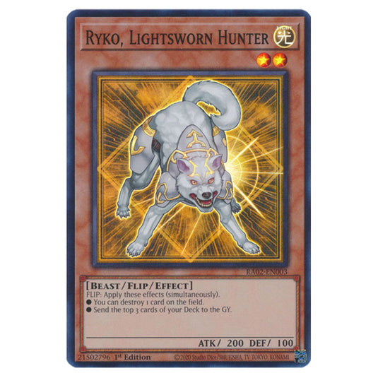 Ryko, Lightsworn Hunter RA02-EN003 card from the Yu-Gi-Oh! set 25th Anniversary Rarity Collection II