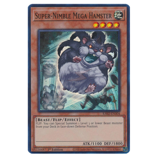 Super-Nimble Mega Hamster RA02-EN004 card from the Yu-Gi-Oh! set 25th Anniversary Rarity Collection II