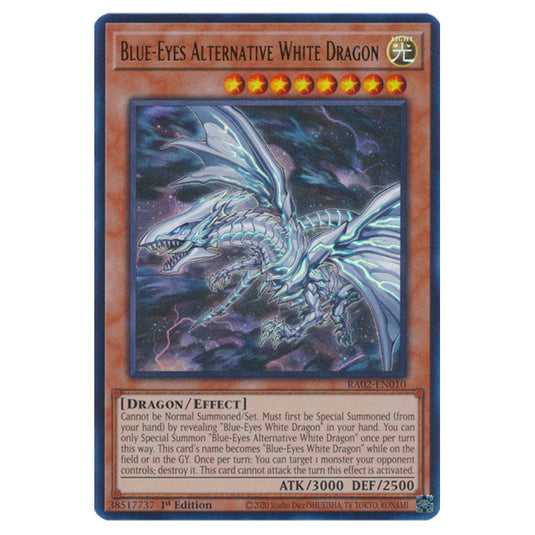 Blue-Eyes Alternative White Dragon RA02-EN010 card from the Yu-Gi-Oh! set 25th Anniversary Rarity Collection II