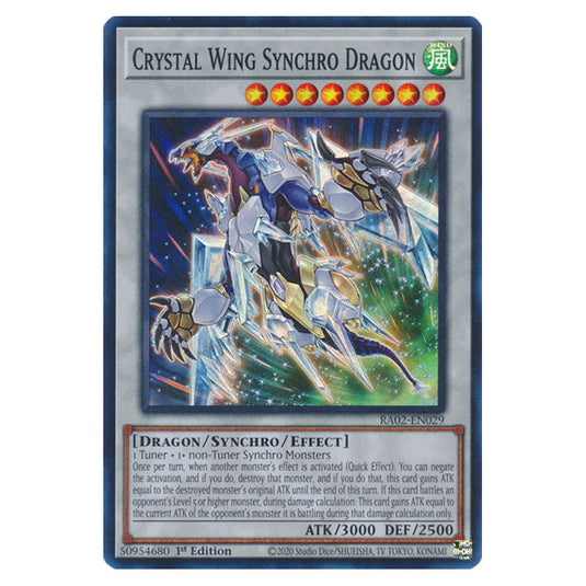 Crystal Wing Synchro Dragon RA02-EN029 card from the Yu-Gi-Oh! set 25th Anniversary Rarity Collection II