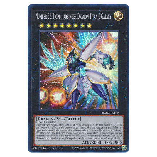 Number 38: Hope Harbinger Dragon Titanic Galaxy RA02-EN036 card from the Yu-Gi-Oh! set 25th Anniversary Rarity Collection II