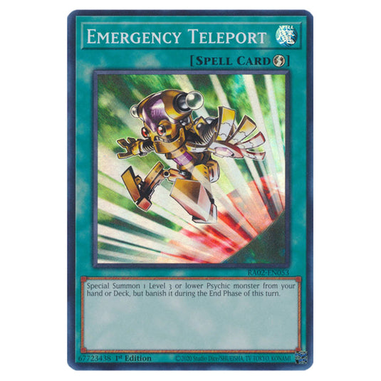 Emergency Teleport RA02-EN053 card from the Yu-Gi-Oh! set 25th Anniversary Rarity Collection II