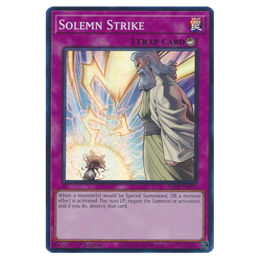 Solemn Strike RA02-EN079 card from the Yu-Gi-Oh! set 25th Anniversary Rarity Collection II