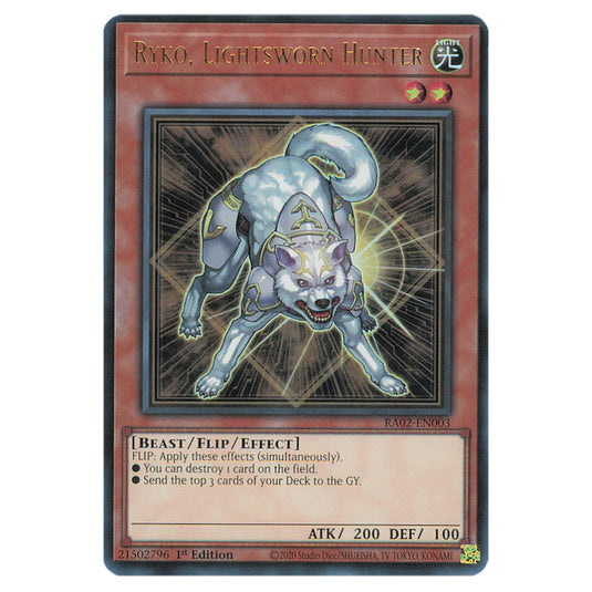 Ryko, Lightsworn Hunter RA02-EN003 card from the Yu-Gi-Oh! set 25th Anniversary Rarity Collection II