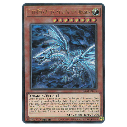 Blue-Eyes Alternative White Dragon RA02-EN010 card from the Yu-Gi-Oh! set 25th Anniversary Rarity Collection II