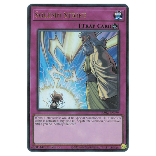 Solemn Warning RA02-EN078 card from the Yu-Gi-Oh! set 25th Anniversary Rarity Collection II