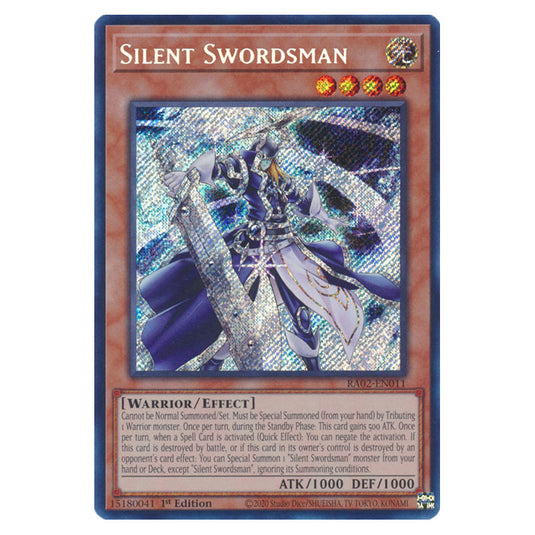 Silent Swordsman RA02-EN011 card from the Yu-Gi-Oh! set 25th Anniversary Rarity Collection II