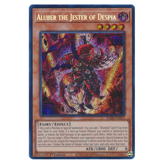 Aluber the Jester of Despia RA02-EN016 card from the Yu-Gi-Oh! set 25th Anniversary Rarity Collection II