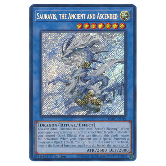 Sauravis, the Ancient and Ascended RA02-EN019 card from the Yu-Gi-Oh! set 25th Anniversary Rarity Collection II