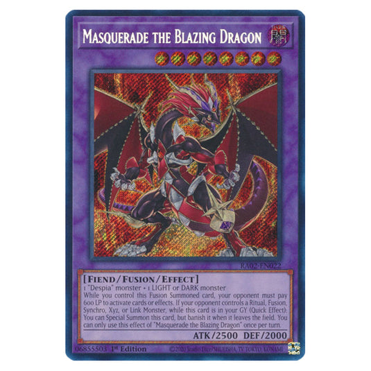 Masquerade the Blazing Dragon RA02-EN022 card from the Yu-Gi-Oh! set 25th Anniversary Rarity Collection II