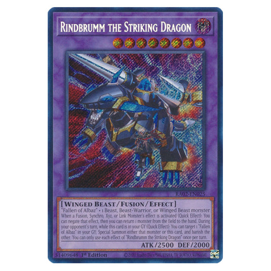 Rindbrumm the Striking Dragon RA02-EN025 card from the Yu-Gi-Oh! set 25th Anniversary Rarity Collection II