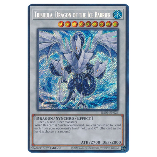 Trishula, Dragon of the Ice Barrier RA02-EN026 card from the Yu-Gi-Oh! set 25th Anniversary Rarity Collection II