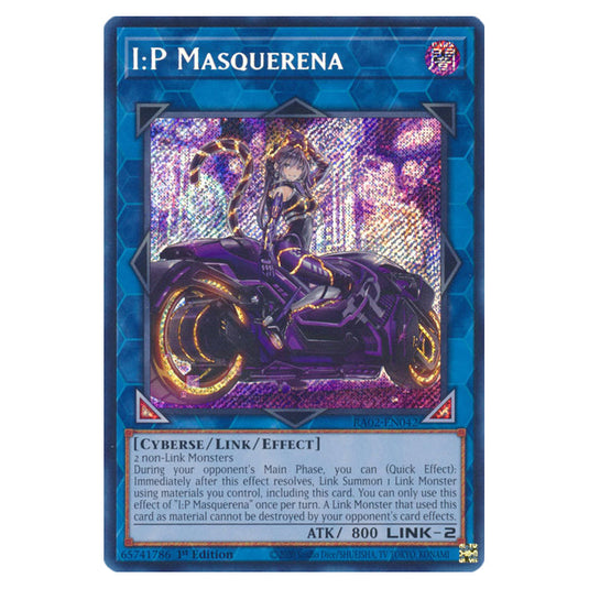 I:P Masquerena (Alternate Art) RA02-EN042 card from the Yu-Gi-Oh! set 25th Anniversary Rarity Collection II