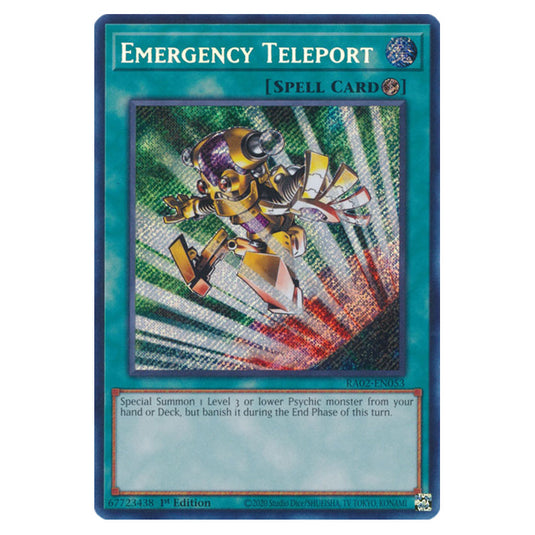 Emergency Teleport RA02-EN053 card from the Yu-Gi-Oh! set 25th Anniversary Rarity Collection II