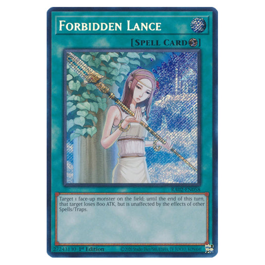 Forbidden Lance RA02-EN058 card from the Yu-Gi-Oh! set 25th Anniversary Rarity Collection II