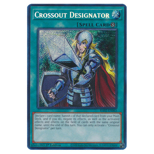 Crossout Designator RA02-EN063 card from the Yu-Gi-Oh! set 25th Anniversary Rarity Collection II