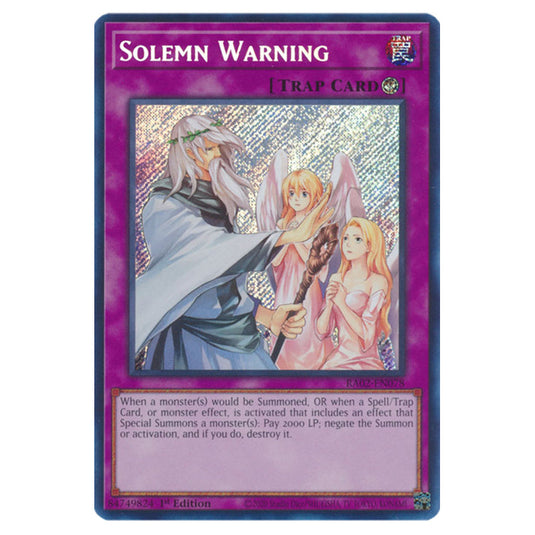 Solemn Warning RA02-EN078 card from the Yu-Gi-Oh! set 25th Anniversary Rarity Collection II