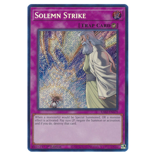 Solemn Strike RA02-EN079 card from the Yu-Gi-Oh! set 25th Anniversary Rarity Collection II