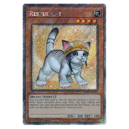 Rescue Cat (Alternate Art) RA02-EN001a card from the Yu-Gi-Oh! set 25th Anniversary Rarity Collection II