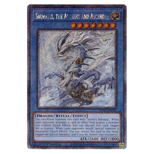 Sauravis, the Ancient and Ascended RA02-EN019 card from the Yu-Gi-Oh! set 25th Anniversary Rarity Collection II