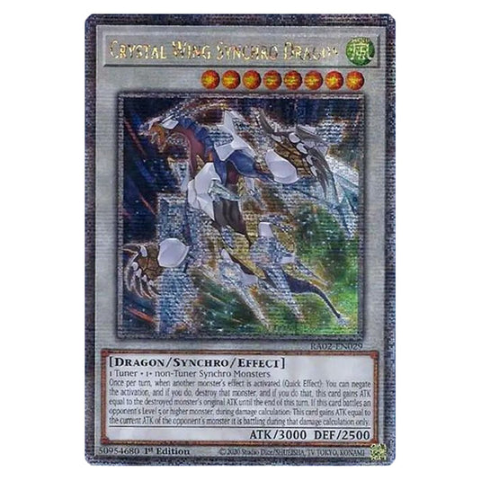 Crystal Wing Synchro Dragon RA02-EN029 card from the Yu-Gi-Oh! set 25th Anniversary Rarity Collection II