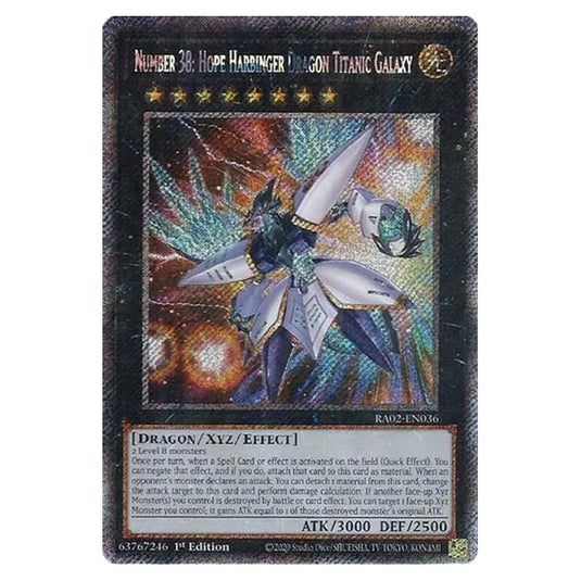 Number 38: Hope Harbinger Dragon Titanic Galaxy RA02-EN036 card from the Yu-Gi-Oh! set 25th Anniversary Rarity Collection II