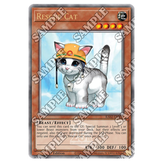 Rescue Cat RA02-EN001 card from the Yu-Gi-Oh! set 25th Anniversary Rarity Collection II