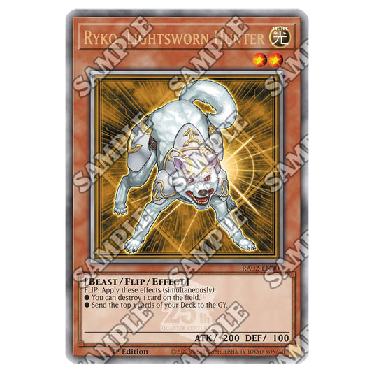 Ryko, Lightsworn Hunter RA02-EN003 card from the Yu-Gi-Oh! set 25th Anniversary Rarity Collection II