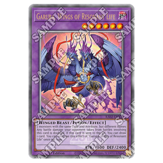 Garura, Wings of Resonant Life RA02-EN024 card from the Yu-Gi-Oh! set 25th Anniversary Rarity Collection II