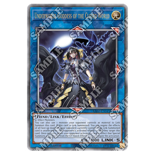 Underworld Goddess of the Closed World RA02-EN045 card from the Yu-Gi-Oh! set 25th Anniversary Rarity Collection II