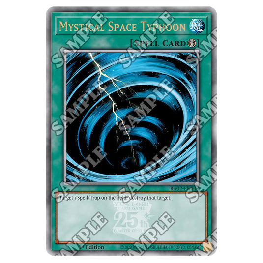 Mystical Space Typhoon RA02-EN048 card from the Yu-Gi-Oh! set 25th Anniversary Rarity Collection II