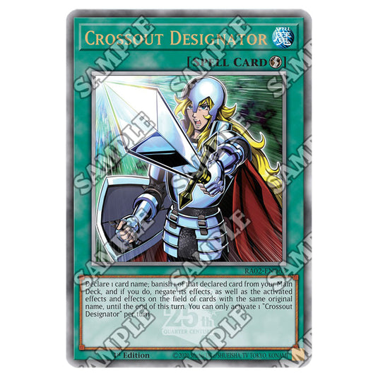 Crossout Designator RA02-EN063 card from the Yu-Gi-Oh! set 25th Anniversary Rarity Collection II