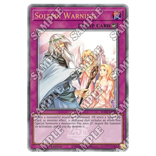 Solemn Warning RA02-EN078 card from the Yu-Gi-Oh! set 25th Anniversary Rarity Collection II