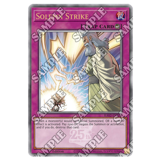 Solemn Strike RA02-EN079 card from the Yu-Gi-Oh! set 25th Anniversary Rarity Collection II