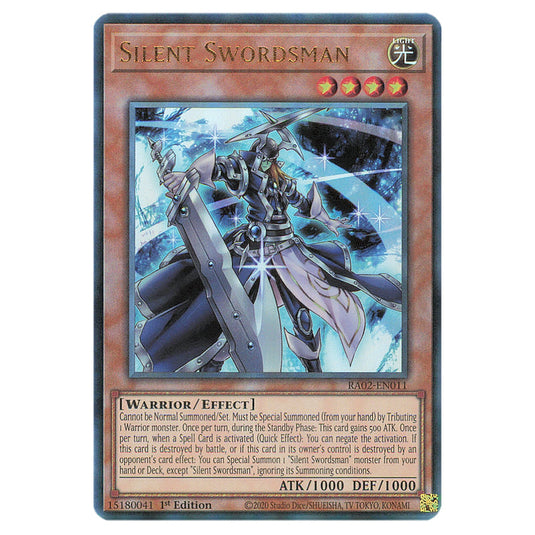 Silent Swordsman RA02-EN011 card from the Yu-Gi-Oh! set 25th Anniversary Rarity Collection II