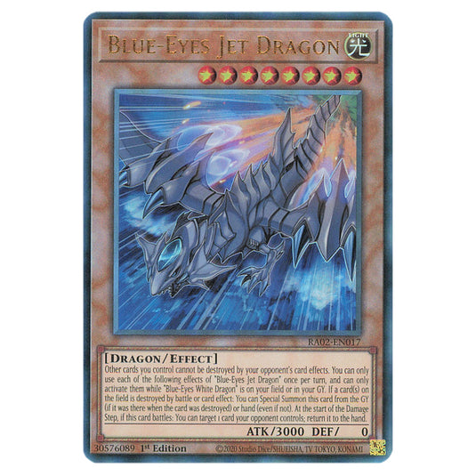 Blue-Eyes Jet Dragon RA02-EN017 card from the Yu-Gi-Oh! set 25th Anniversary Rarity Collection II