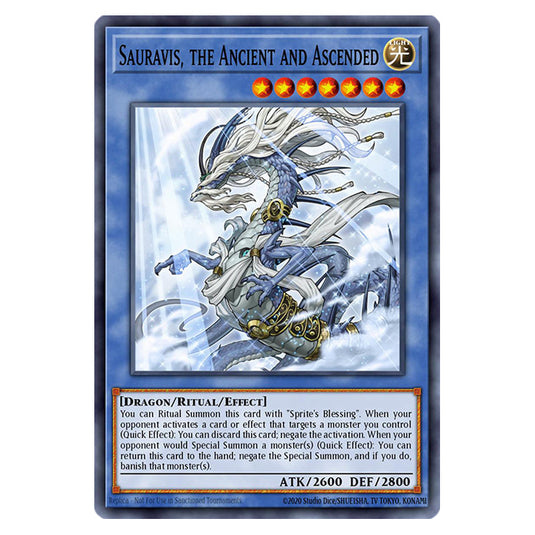 Sauravis, the Ancient and Ascended RA02-EN019 card from the Yu-Gi-Oh! set 25th Anniversary Rarity Collection II