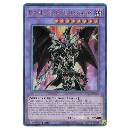 Red-Eyes Dark Dragoon RA02-EN021 card from the Yu-Gi-Oh! set 25th Anniversary Rarity Collection II