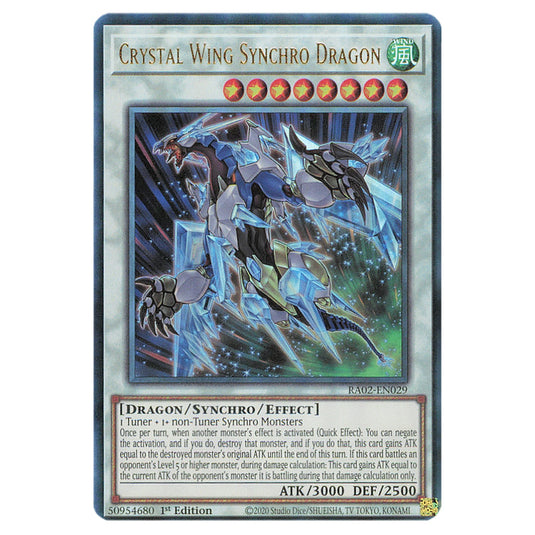 Crystal Wing Synchro Dragon RA02-EN029 card from the Yu-Gi-Oh! set 25th Anniversary Rarity Collection II