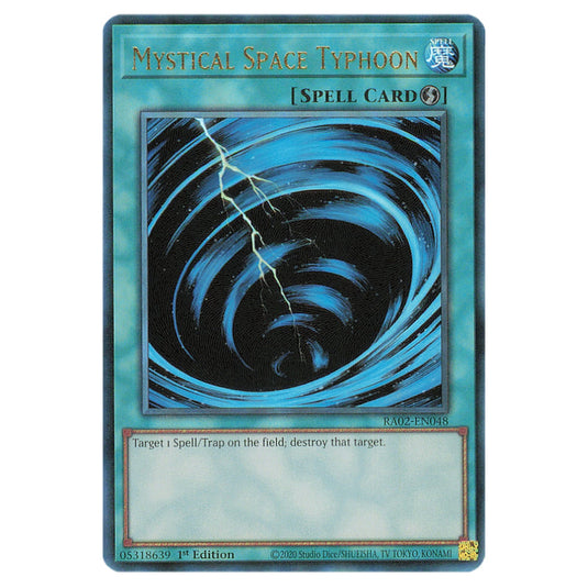 Mystical Space Typhoon RA02-EN048 card from the Yu-Gi-Oh! set 25th Anniversary Rarity Collection II