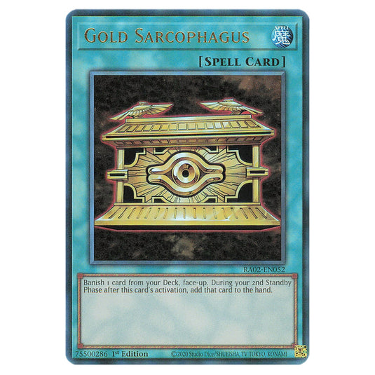 Gold Sarcophagus RA02-EN052 card from the Yu-Gi-Oh! set 25th Anniversary Rarity Collection II