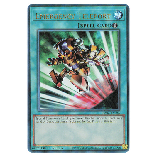 Emergency Teleport RA02-EN053 card from the Yu-Gi-Oh! set 25th Anniversary Rarity Collection II