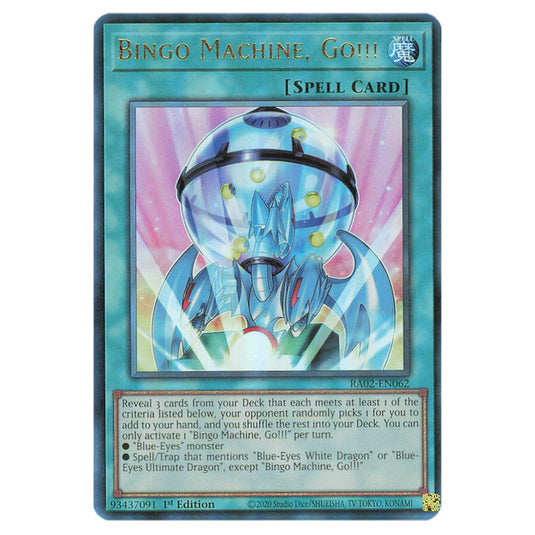 Bingo Machine, Go!!! RA02-EN062 card from the Yu-Gi-Oh! set 25th Anniversary Rarity Collection II