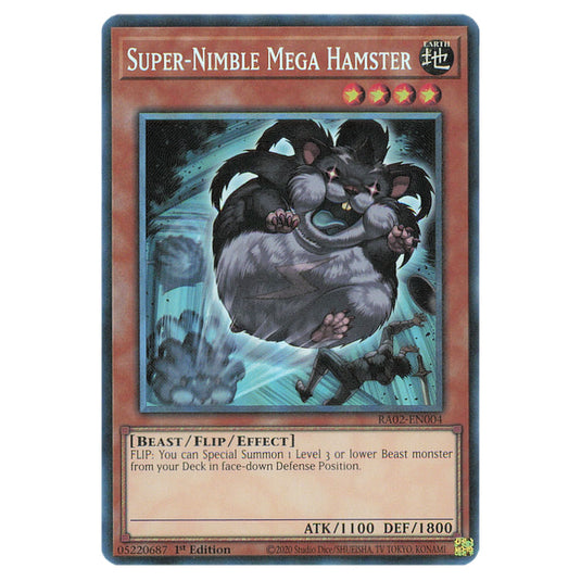 Super-Nimble Mega Hamster RA02-EN004 card from the Yu-Gi-Oh! set 25th Anniversary Rarity Collection II