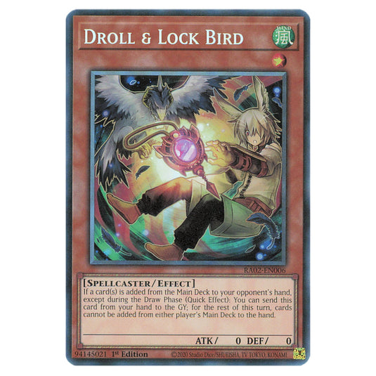 Droll & Lock Bird (Alternate Art) RA02-EN006a card from the Yu-Gi-Oh! set 25th Anniversary Rarity Collection II