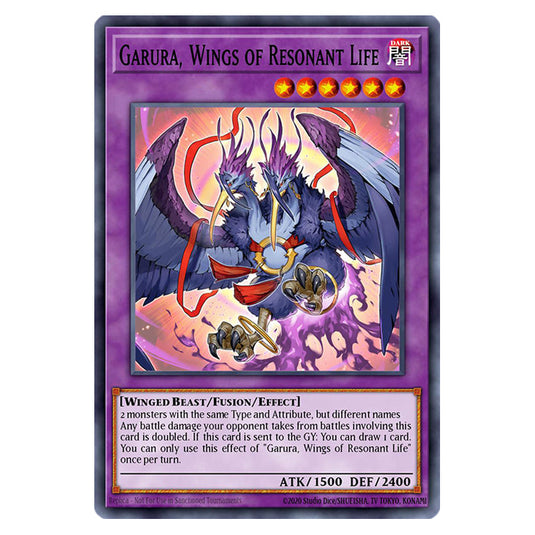 Garura, Wings of Resonant Life RA02-EN024 card from the Yu-Gi-Oh! set 25th Anniversary Rarity Collection II